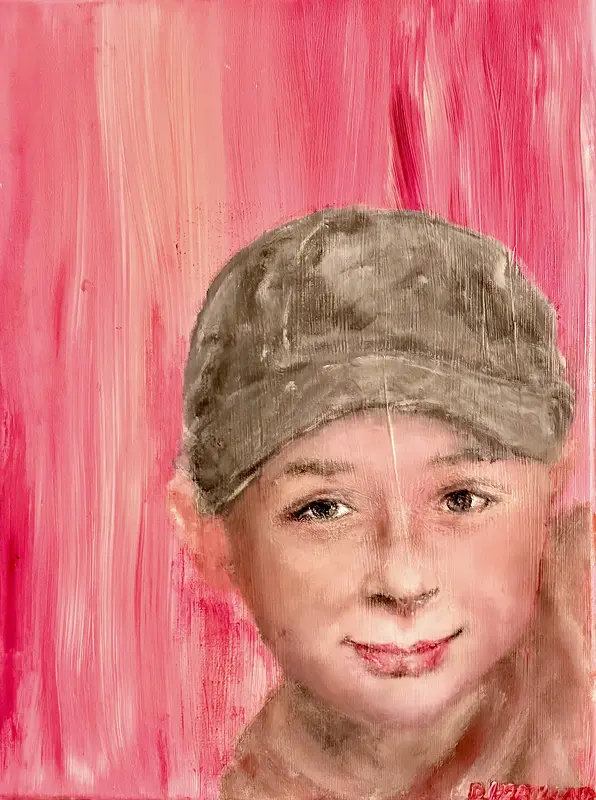 Akrylmålning Little B av Daniel Hortlund
