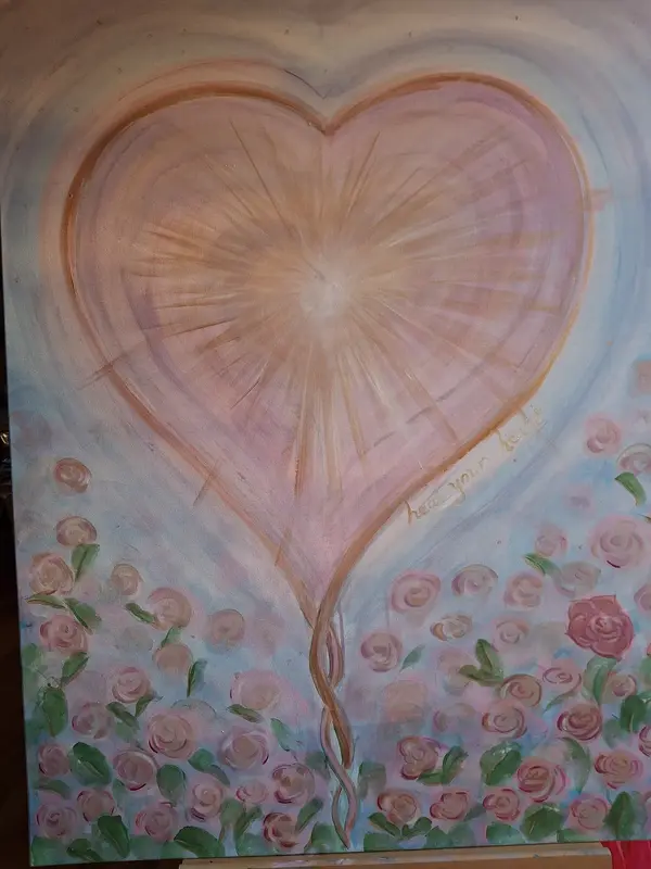 Akrylmålning Heal Your Heart av Toryn Ideberg