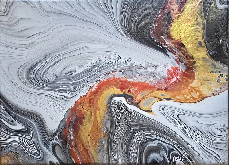 Akrylmålning Veins of fire av Marita Westerberg