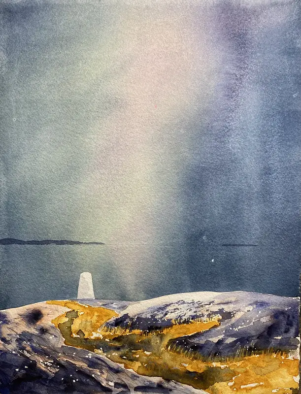 Akvarell Islandsberg (3) av Tord Wennerblom