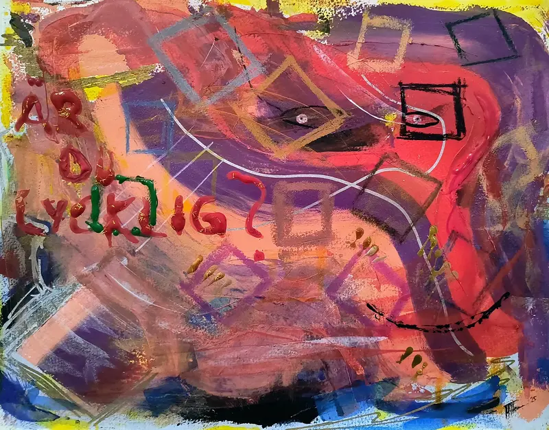 Akrylmålning Happiness av Michael Thorén