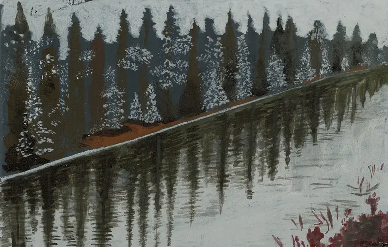 Tysjöarna, äggoljetempera av Margita Lundman