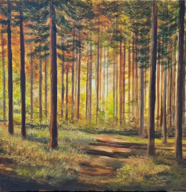 Akrylmålning Höst i skogen av Anna Jormin