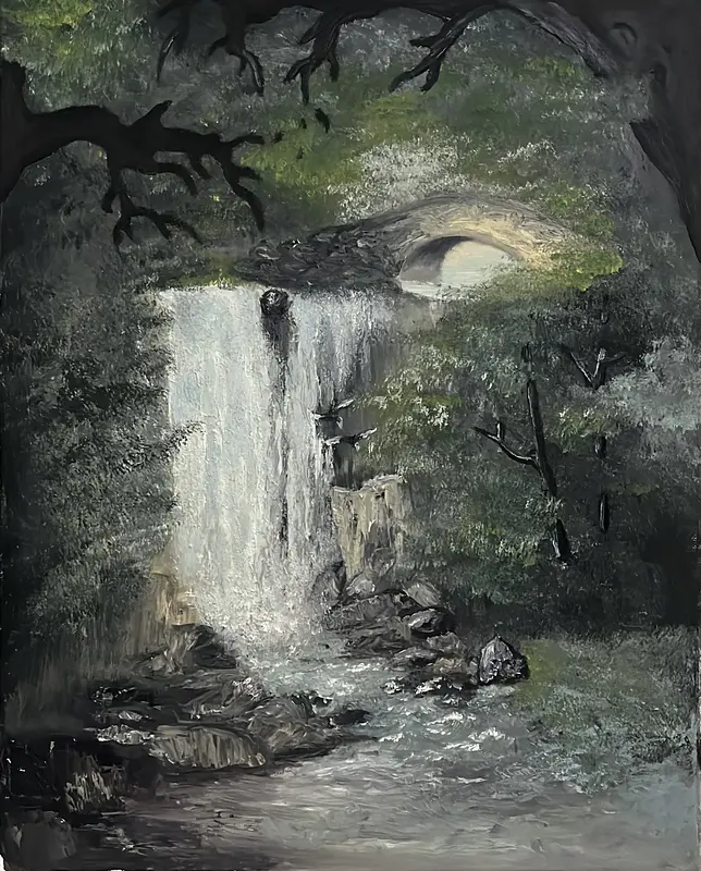 Oljemålning Silent Landscape No. 1 av Ramina Khassanova