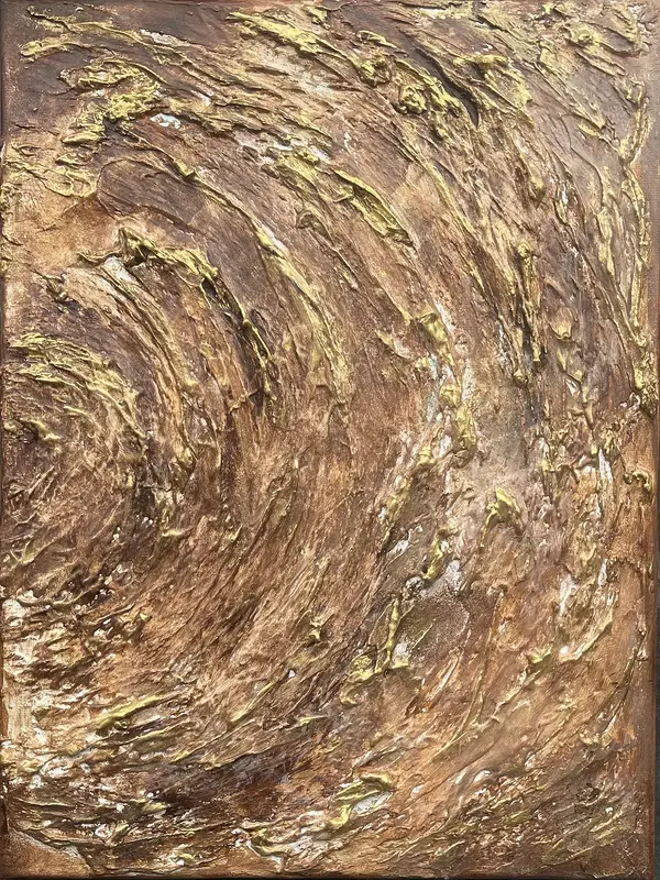Akrylmålning Golden storm 2 av Ann-Sofie Stjernkvist