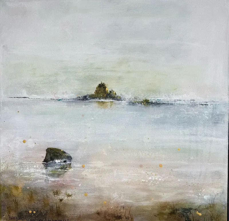 Akrylmålning Vy från stranden - Storagåsa av Monica Berglin