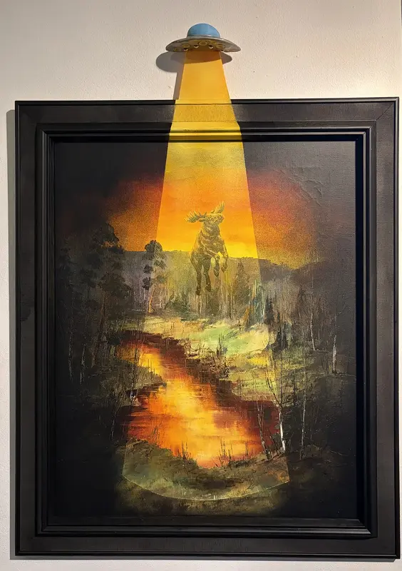 Oljemålning Beam me up! av Ola Art