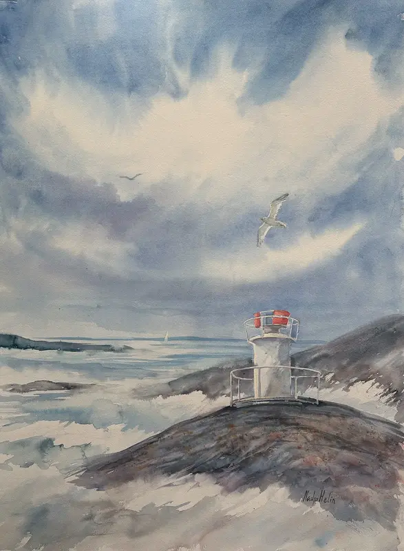 Akvarell av Nadja Helin