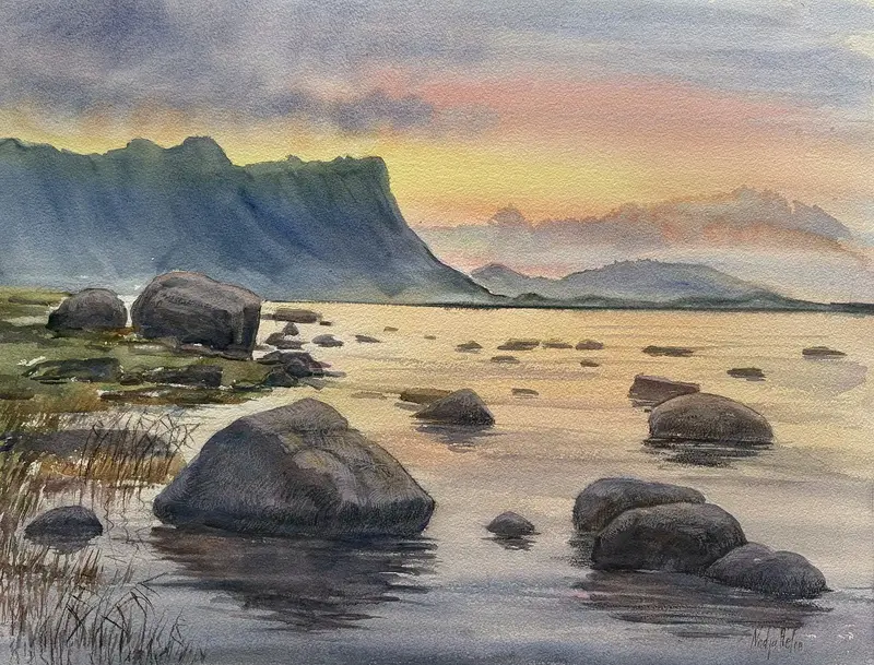 Akvarell av Nadja Helin