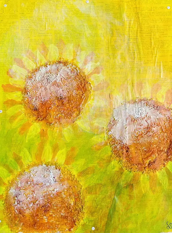 Akrylmålning Tournesol 3 av Lena Birkebo