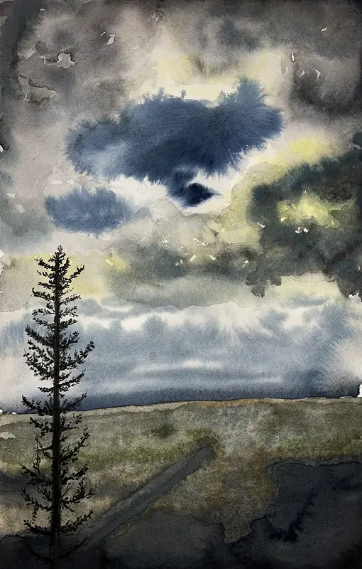 Akvarell Namnlös av Victor Edström