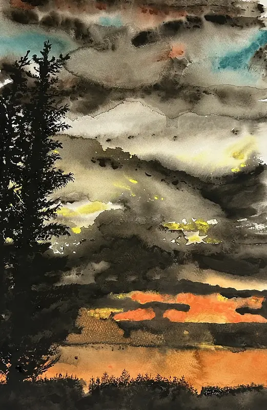 Akvarell Echoes of silence av Victor Edström