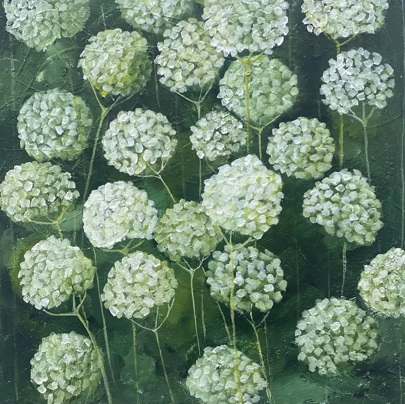 Akrylmålning Midnight Petals av Annette Landin