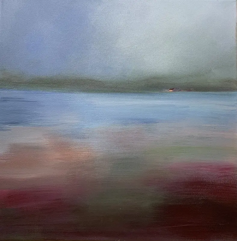 Akrylmålning Stugan vi havet av Pia Wijnbladh