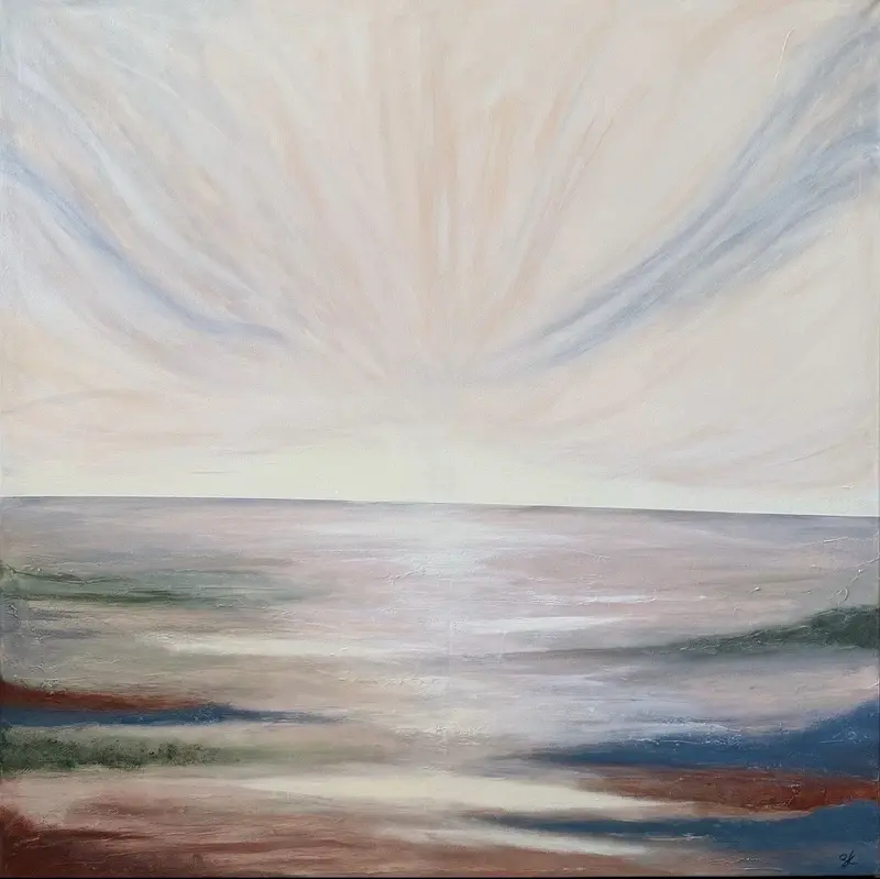 Akrylmålning Quiet Horizon av Safa Khalaf