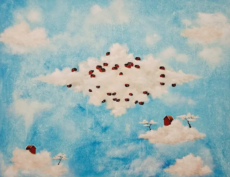 Akrylmålning Vilken värld av Nina Jonasson