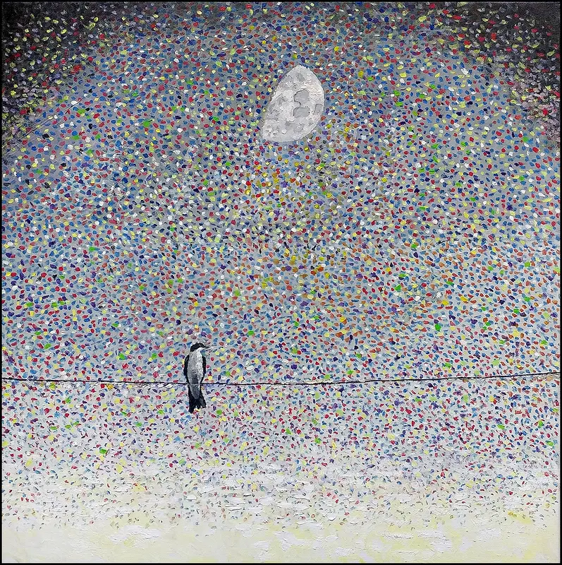 Oljemålning Sommarmåne av Svante Trottestam