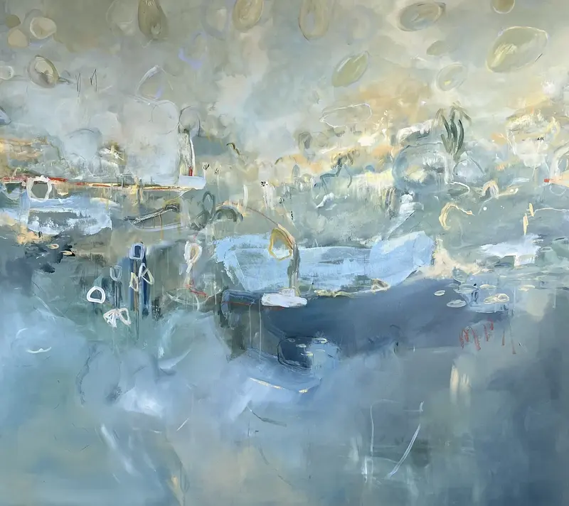 Akrylmålning The solitude of mountains av Alba Lois