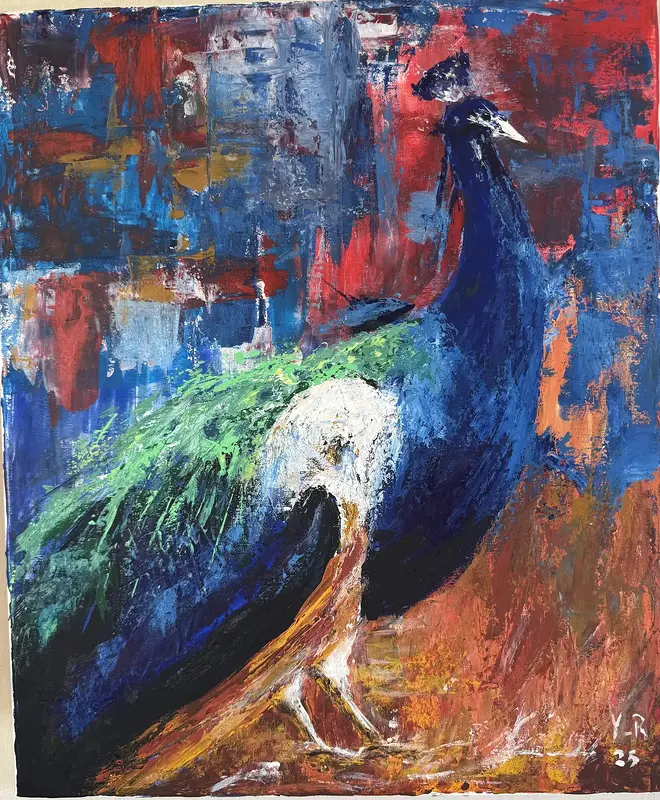 Akrylmålning Färgens stolt av Yohan Rashmeh