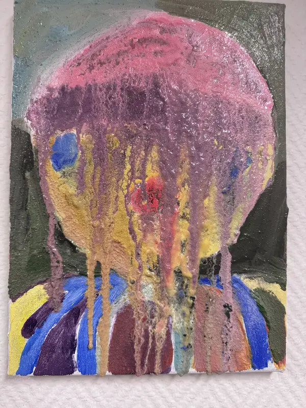 Akrylmålning Melting Televinken av Nikolas Nilsson