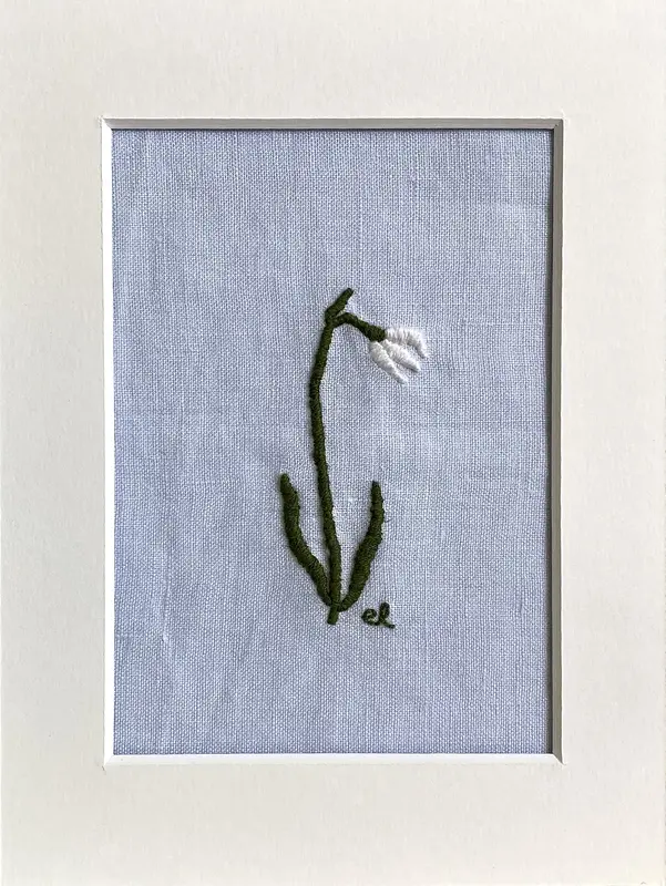 Broderi Snödroppe III av Emma Lehtola