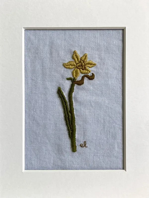 Broderi Narciss av Emma Lehtola