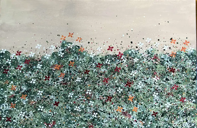 Akrylmålning Lyckofältet av Elle F