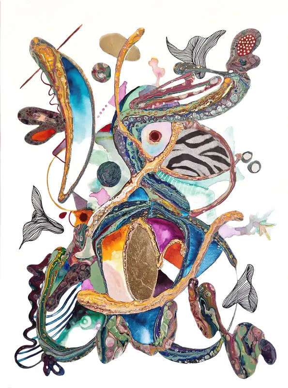 Akrylmålning Funky Reef av Helena Mernissi