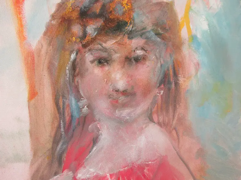 Oljemålning En modern Saskia av Jan Söderman