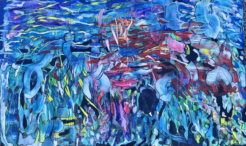 Akrylmålning Under ytan av Maria Hagberg Jangsell