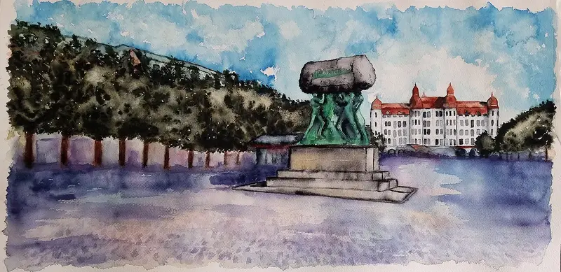 Akvarell Det är okej att förlora när man iallafall försökt av Kiba Gustafsson