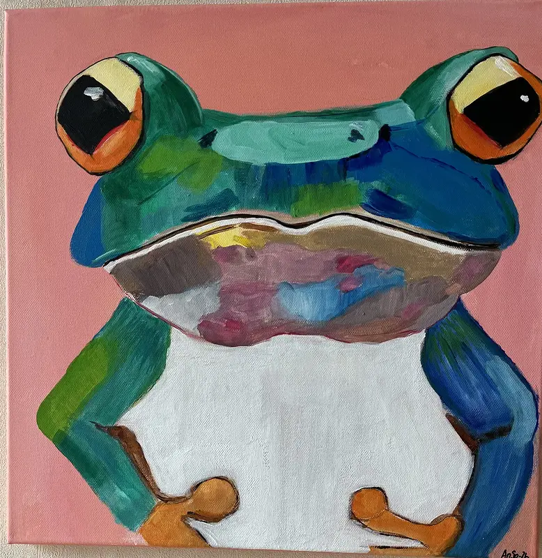 Akrylmålning Mått och belåten av Anne-sofie Lundgren