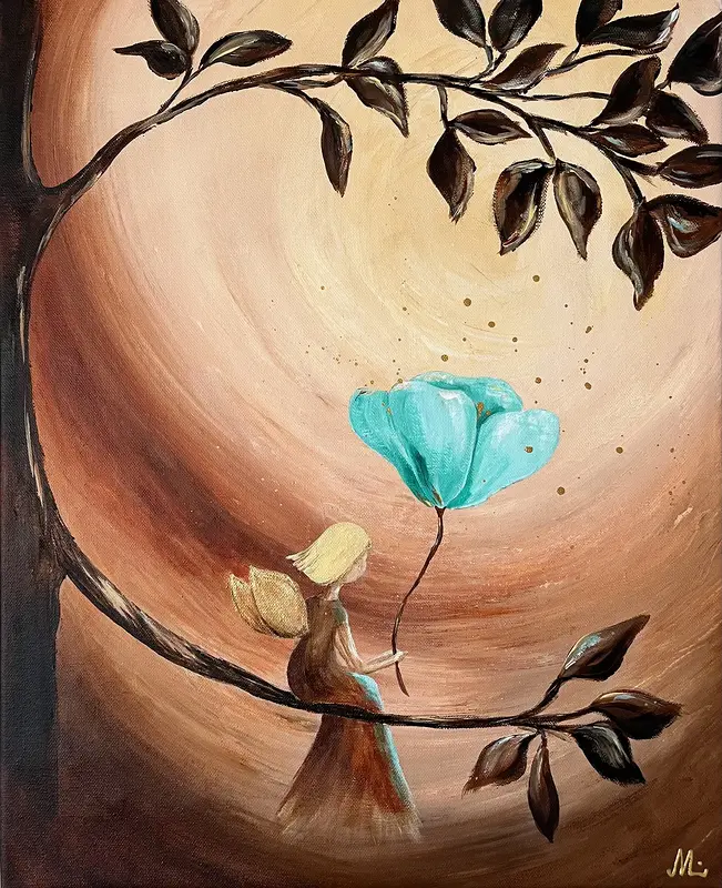 Akrylmålning Fe 2 av Mia Loreby