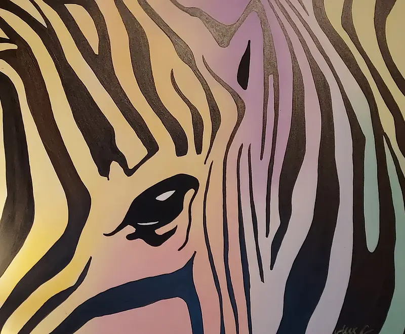 Akrylmålning Eye of the zebra av Alexander Carles