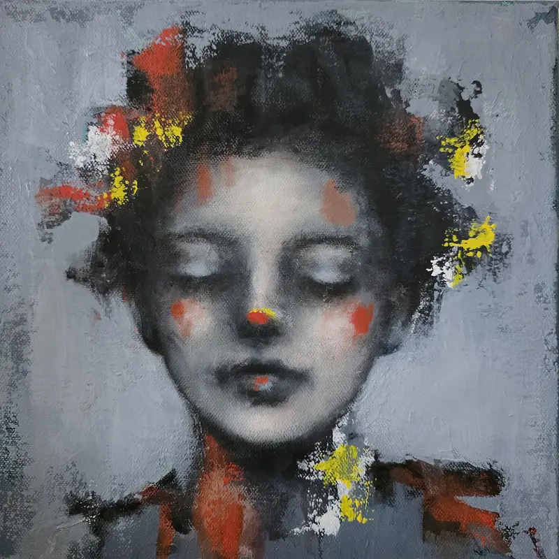 Akrylmålning Tiny Daydream av Erika Eriksson