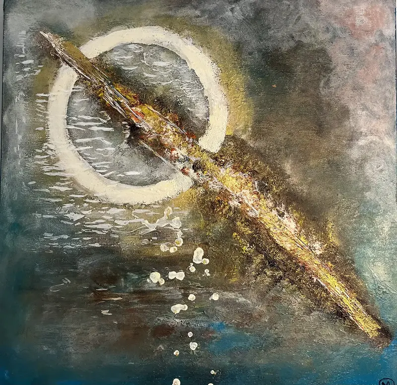 Akrylmålning Genom ljusets portal av Marie Duclos