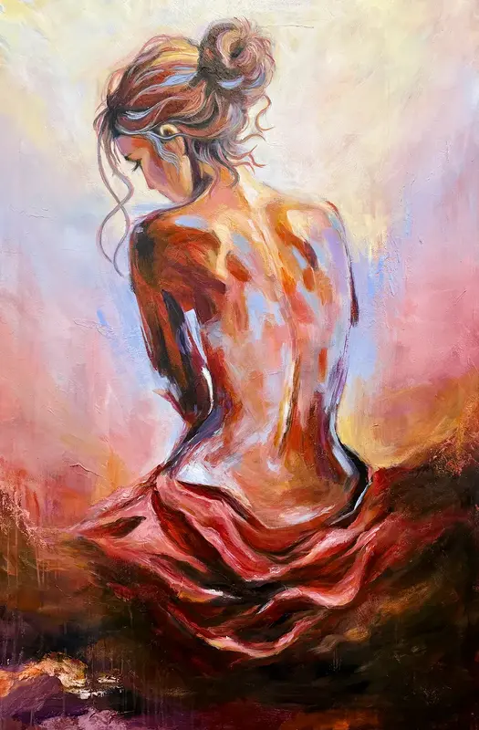 Akrylmålning The Weight of Light av Marit Stjernberg