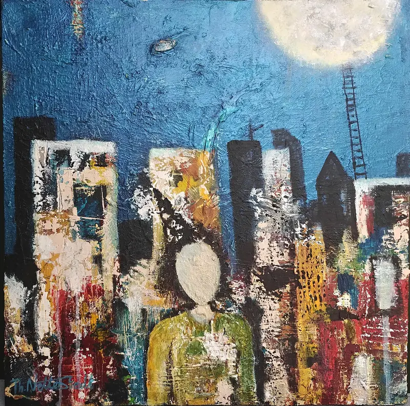 Akrylmålning Hokus Pokus av Thomas Netterstedt