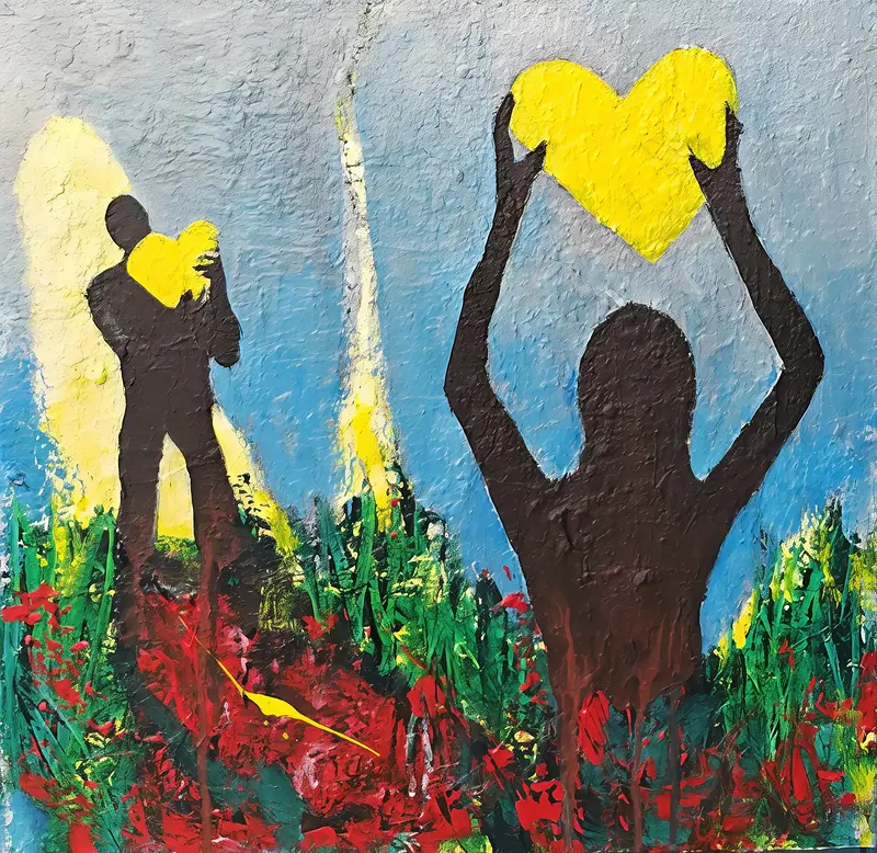 Akrylmålning Kärlek På Distans av Thomas Netterstedt