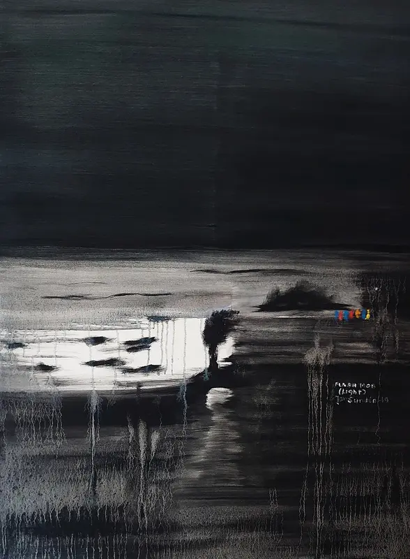 Oljemålning Flash mob av Jan Sunden