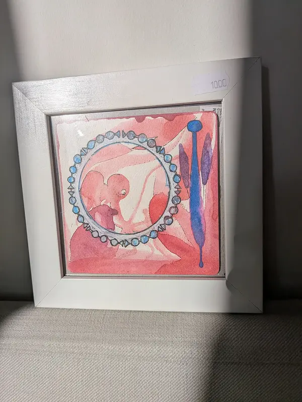 Akvarell Blåa kulor av Charles Abrams