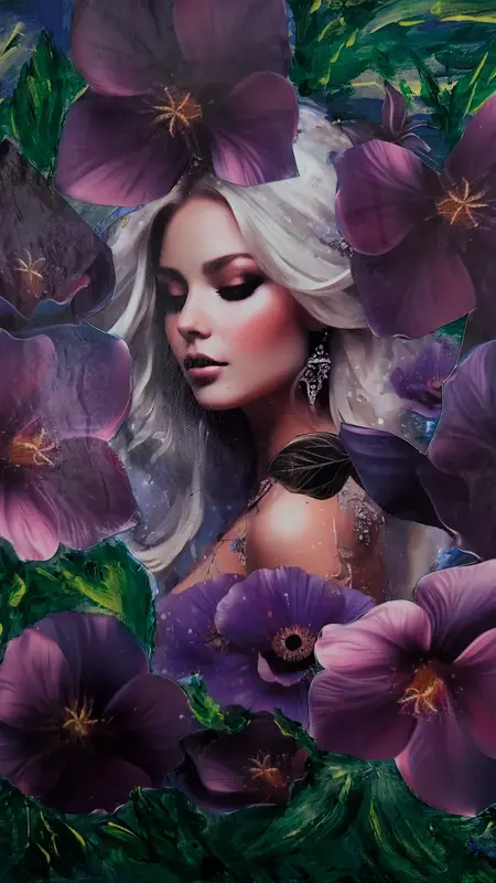 Kvinna med blommor av Anneli Andersson