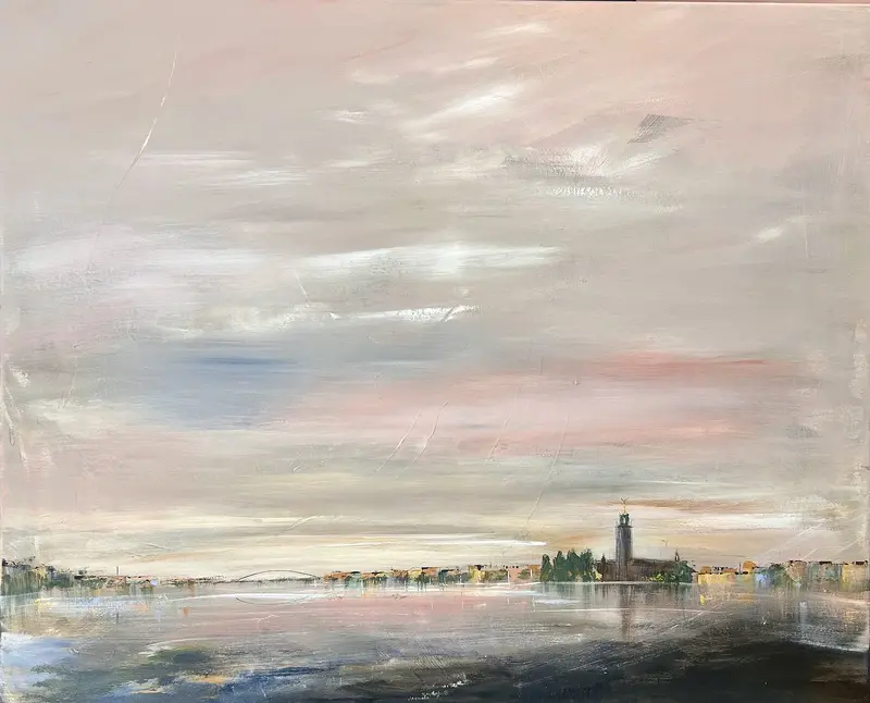 Akrylmålning En stad som andas av Ulrica Halling Olsson_art Stockholm