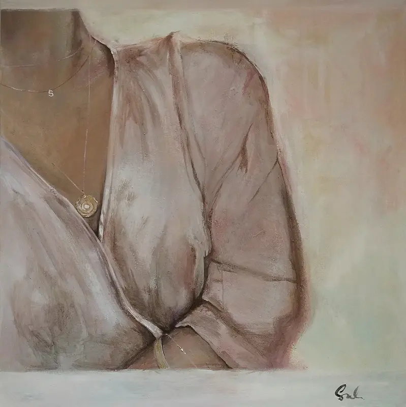 Akrylmålning Själ'vporträtt av Susanna Lind