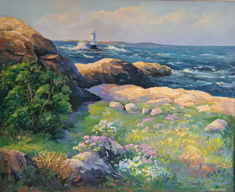 Oljemålning Vår på hönö av Rosmarie Leisky