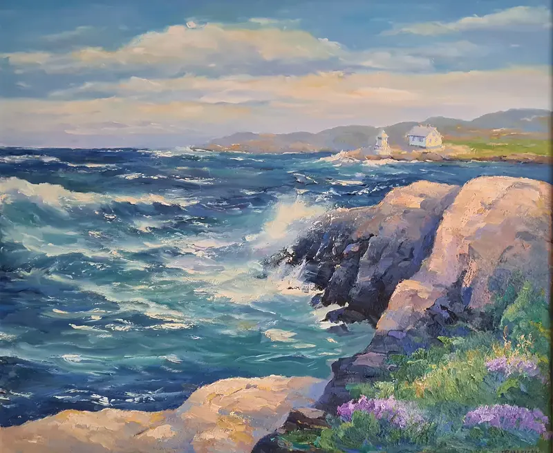 Oljemålning Utsikt från marstrandsön av Rosmarie Leisky