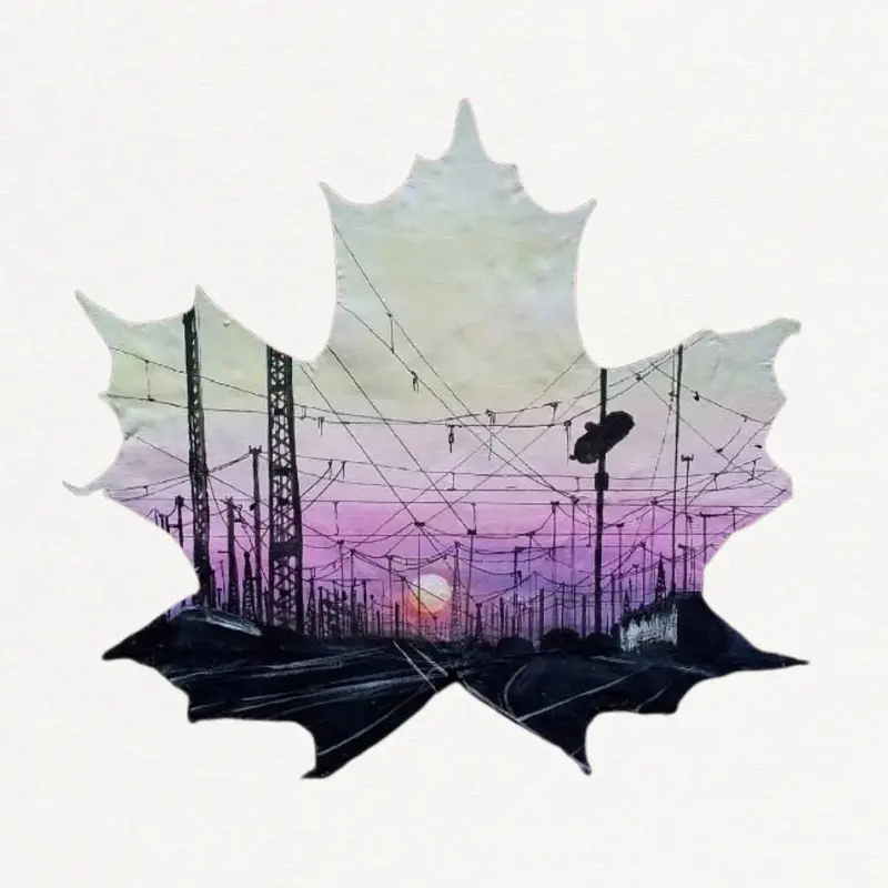 Akrylmålning Målat på lönnlöv No. 2 av Susanna Lind