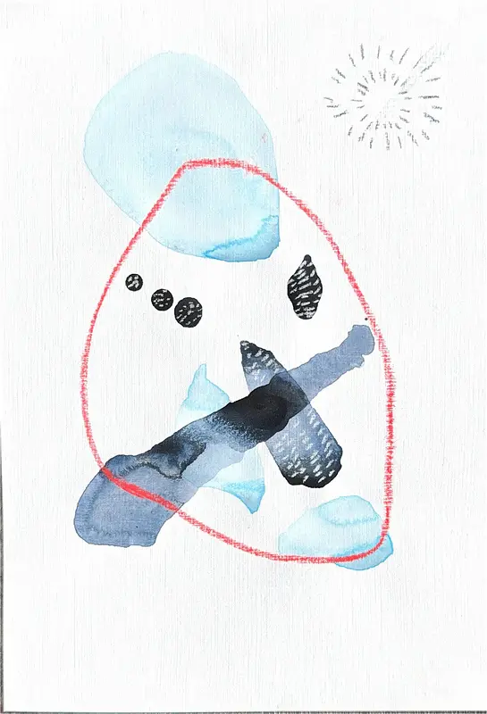 Akrylmålning Den blå hästen - Nr 1 av Antonia Jeuthe