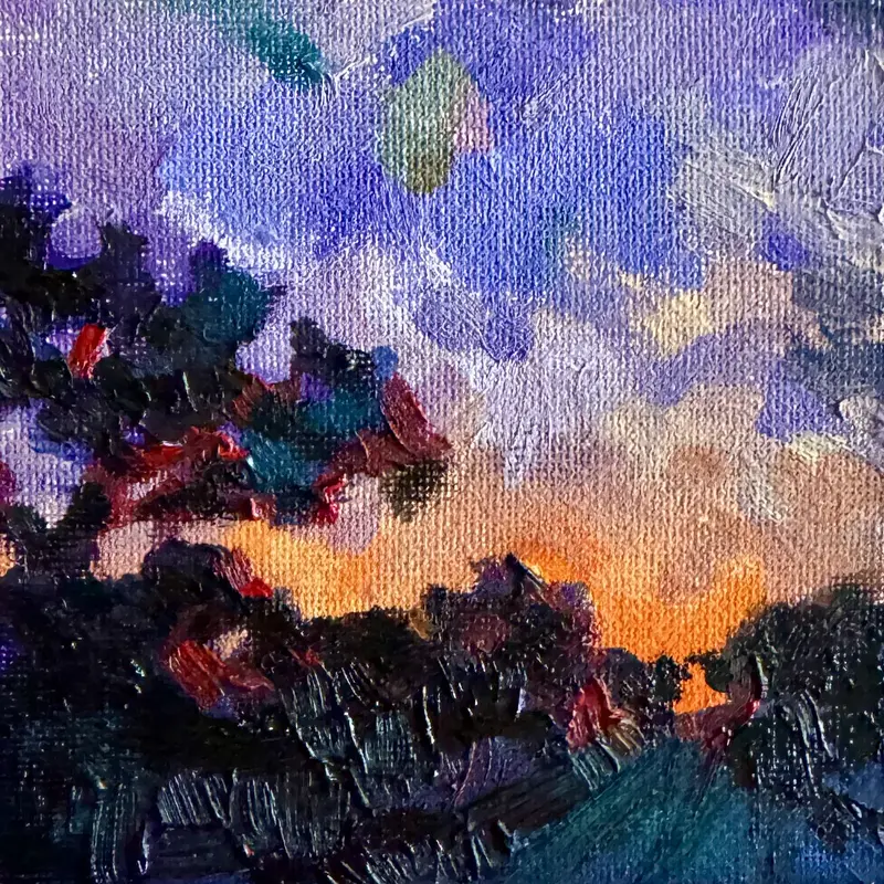 Oljemålning Sunset horizon av Ekaterina Dutkevich