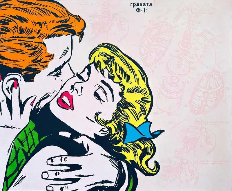 Akrylmålning Hand Grenade av Robert Saller